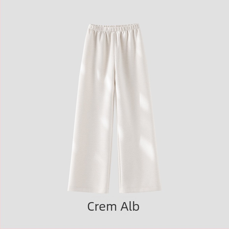 Pantaloni damă din amestec lână-acetat, croială dreapta-largă, talie înaltă, stil elegant de birou, toamnă-iarnă 2025
