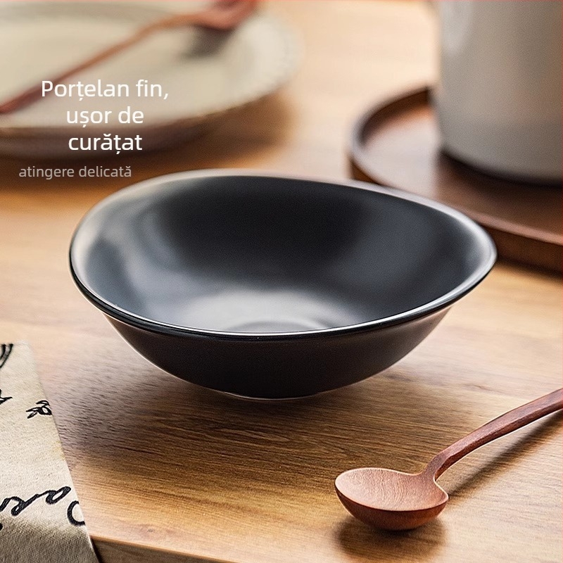 Bol ceramic de desert, formă neobișnuită, stil minimalist modern, compatibil cu microundele, personalizabil, pentru fructe, mic dejun, iaurt