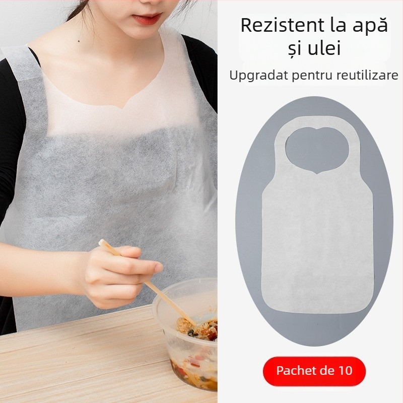 Șorț cu prosop detașabil pentru mâini, fără mâneci, impermeabil și rezistent la ulei, poliester