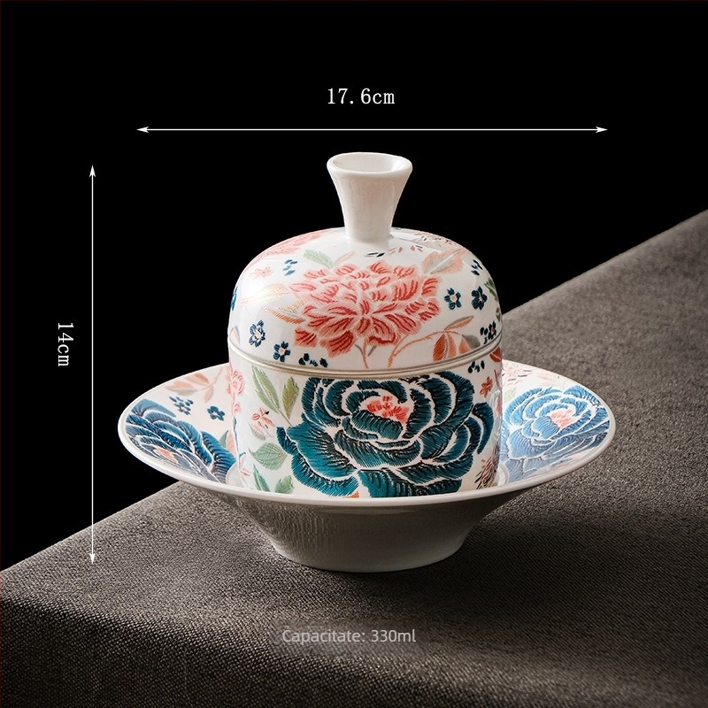 Set ceramic porționat pentru supă și tocăniță, stil hotelier, veselă pentru restaurant cu sală privată; Material ceramic rezistent la temperaturi înalte; Cod Jinxiu