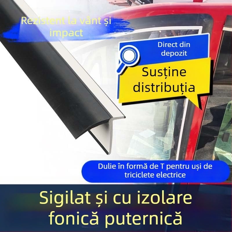 Bandă de etanșare din cauciuc în formă de T pentru ușa triciclului electric