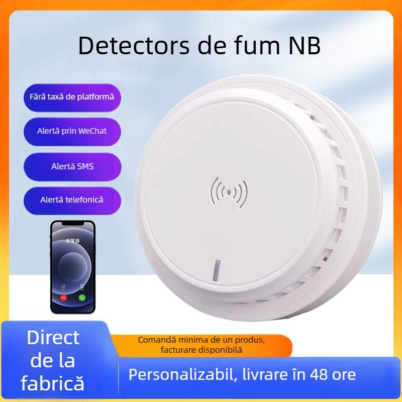 NB Alarmă de fum cu monitorizare de la distanță prin telefon, 4G Inteligentă, Wireless, Detecție 360°, Montaj pe tavan, Model XL-802