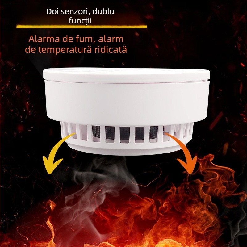 NB Alarmă de fum cu monitorizare de la distanță prin telefon, 4G Inteligentă, Wireless, Detecție 360°, Montaj pe tavan, Model XL-802