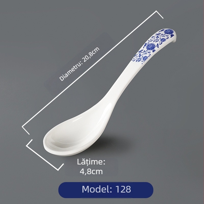 Vas de supă din melamină, cu model floral, formă rotundă, necompatibil cu microunde, cu imprimare de logo și opțiuni de personalizare