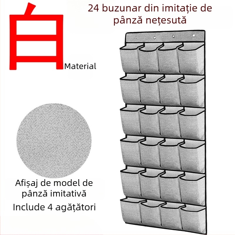 Sac de depozitare suspendat, 24 buzunare, din material nețesut, model BE-GD004-3, multifuncțional