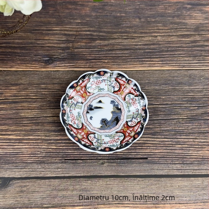 Farfurie din porțelan în stil japonez, pentru condimente și sosuri, rotundă, sigură pentru microunde, potrivită pentru sashimi, cadou cu posibilitatea personalizării logo-ului