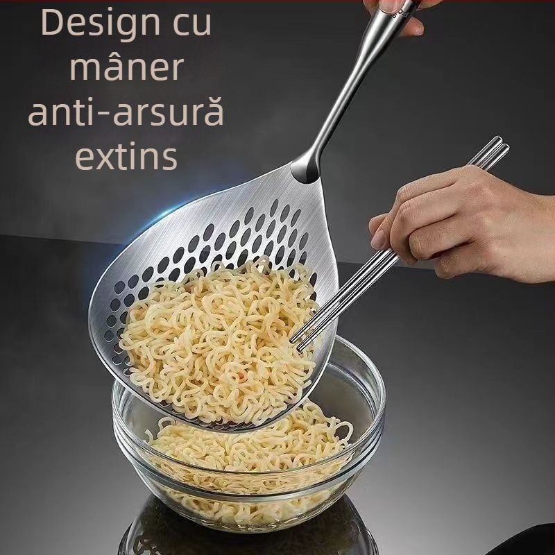 Skimmer pentru tăiței și găluște – oțel inoxidabil 304 – design îngroșat și lărgit – stil modern