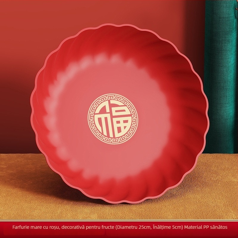 Farfurie de fructe din plastic – stil luxos ușor retro, lansare în 2024, calitate de primă clasă