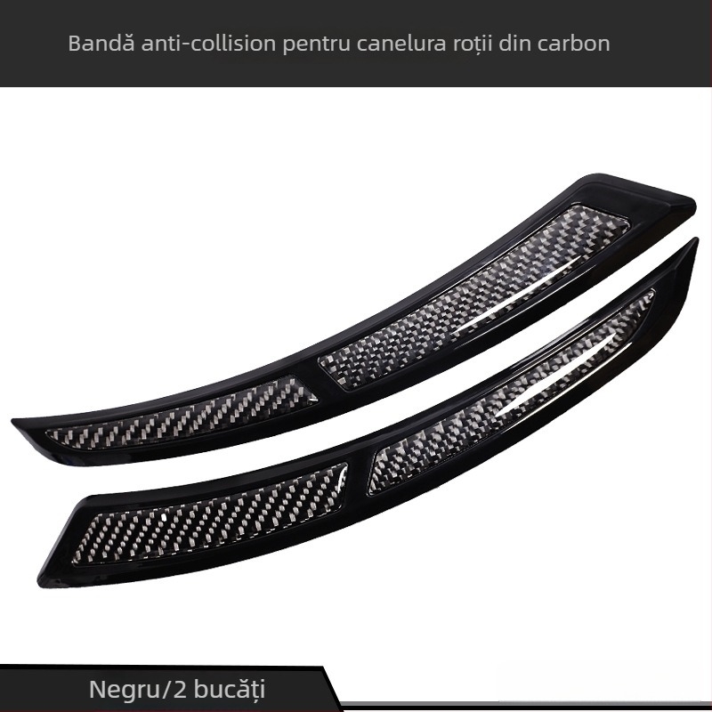 Bandă de protecție a aripii roții, din fibră de carbon + TPU – anti-coliziune, rezistentă la zgârieturi, model CTU006, personalizare disponibilă, compatibilă cu 90% dintre modele