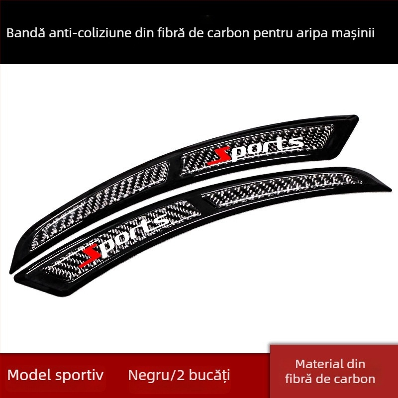 Bandă de protecție a aripii roții, din fibră de carbon + TPU – anti-coliziune, rezistentă la zgârieturi, model CTU006, personalizare disponibilă, compatibilă cu 90% dintre modele