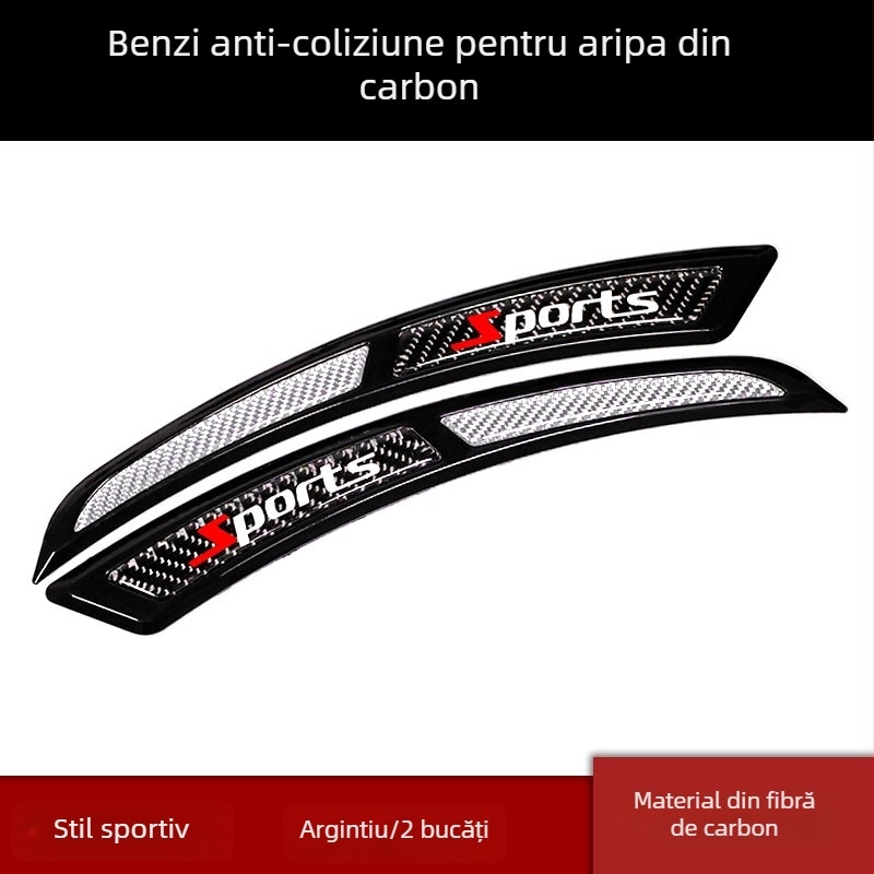 Bandă de protecție a aripii roții, din fibră de carbon + TPU – anti-coliziune, rezistentă la zgârieturi, model CTU006, personalizare disponibilă, compatibilă cu 90% dintre modele