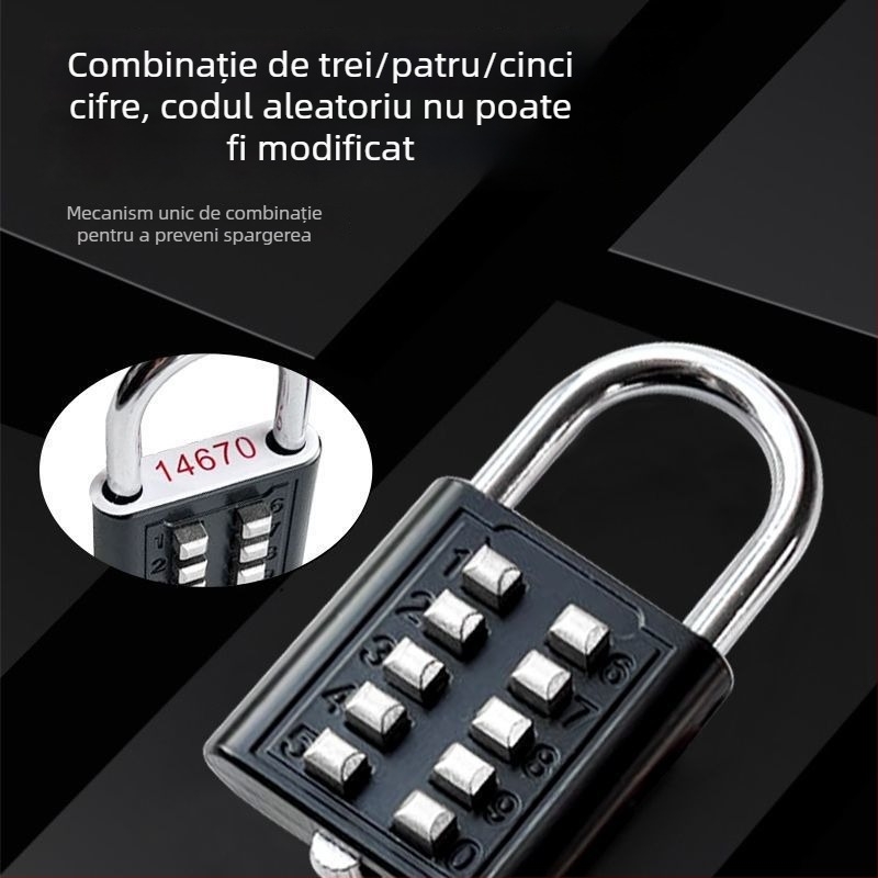 Lacăt cu cod pentru bagaje, dulapuri, sertare de cămin și rucsaci