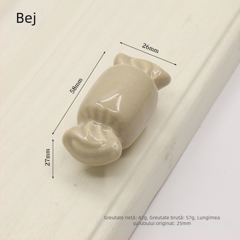 Maner ușă dulap 1361 candy, din ceramică și cupru, montaj ascuns, stil modern minimalist