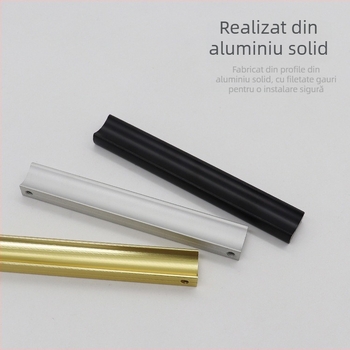 Mânere din aliaj de aluminiu pentru ușa de garderobă, design modern minimalist, mâner lung în formă de bandă, pentru uși, dulapuri și sertare