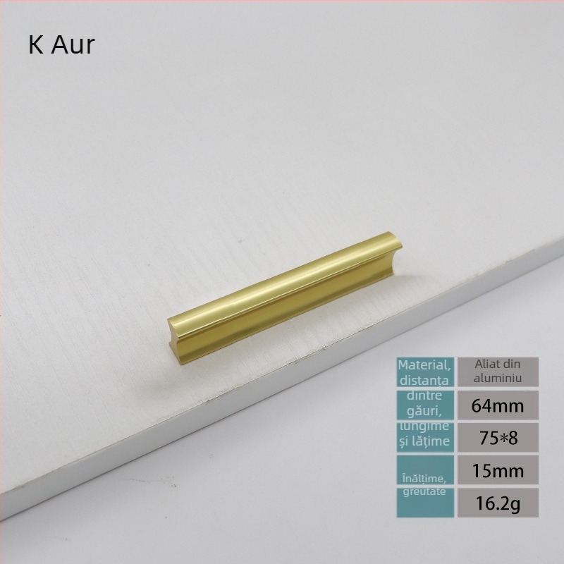 Mânere din aliaj de aluminiu pentru ușa de garderobă, design modern minimalist, mâner lung în formă de bandă, pentru uși, dulapuri și sertare