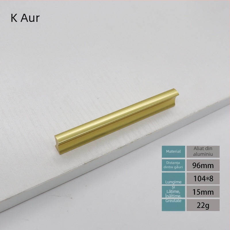 Mânere din aliaj de aluminiu pentru ușa de garderobă, design modern minimalist, mâner lung în formă de bandă, pentru uși, dulapuri și sertare