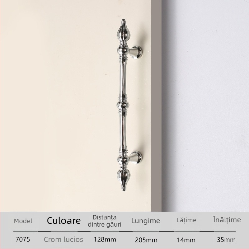 Mâner pentru garderobă, aliaj zinc solid, turnare sub presiune, model 7075, marca Fandilo