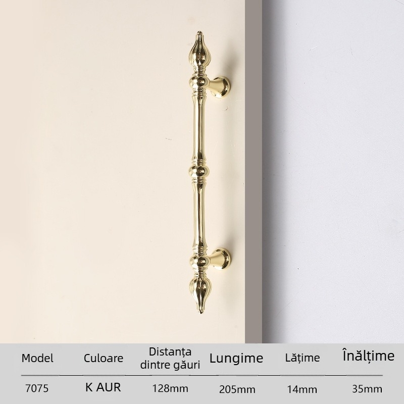 Mâner pentru garderobă, aliaj zinc solid, turnare sub presiune, model 7075, marca Fandilo