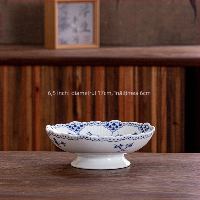 Farfurie de fructe din porțelan Jingdezhen, lansare 2024, calitate de primă clasă, stil simplu