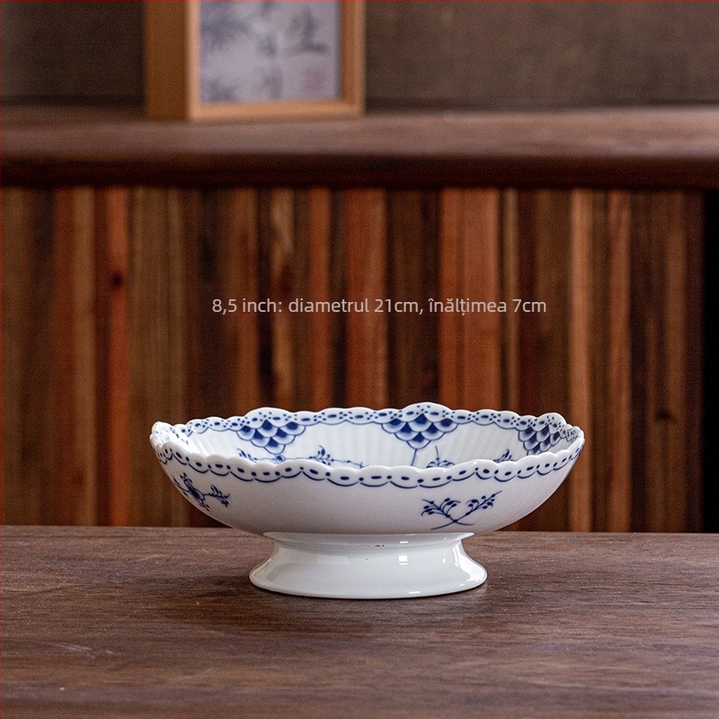 Farfurie de fructe din porțelan Jingdezhen, lansare 2024, calitate de primă clasă, stil simplu