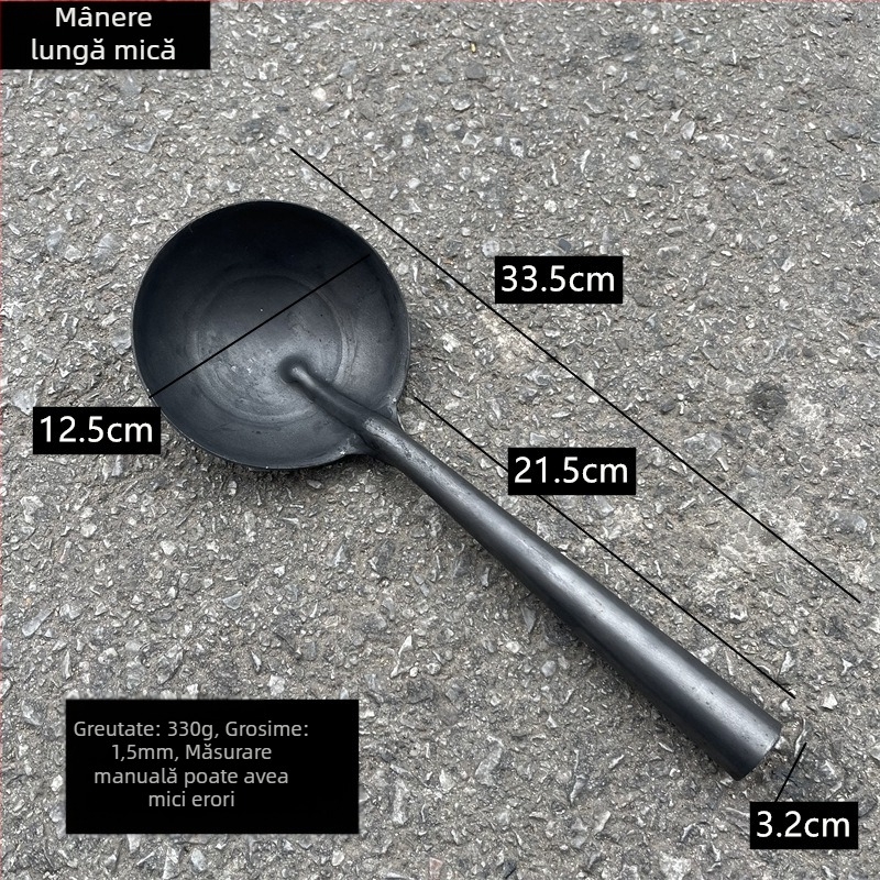 Lingură de gătit din fier; mâner din fier; rezistență la temperaturi înalte; prelucrare personalizabilă; stil modern minimalist