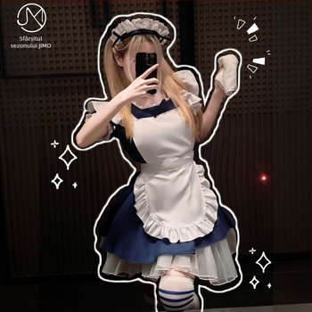 rochie cosplay pentru menajeră, stil Lolita, inspirată de Alice, rochie pentru cafenea, poliester 90-95%