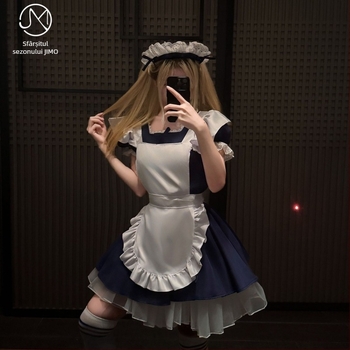 rochie cosplay pentru menajeră, stil Lolita, inspirată de Alice, rochie pentru cafenea, poliester 90-95%
