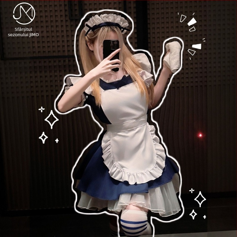 rochie cosplay pentru menajeră, stil Lolita, inspirată de Alice, rochie pentru cafenea, poliester 90-95%