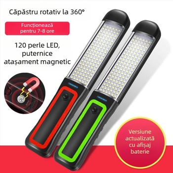 Lampa de lucru auto cu LED pentru întreținere, lampă de urgență magnetică cu power bank încorporat, ultraușoară și subțire
