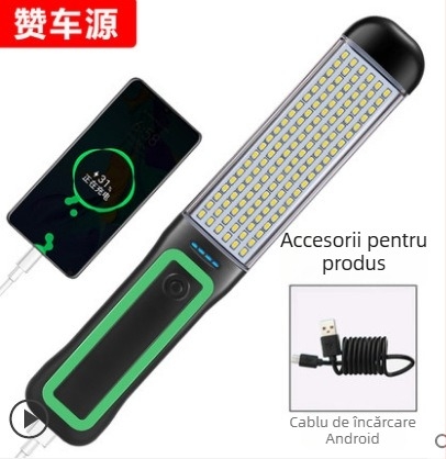 Lampa de lucru auto cu LED pentru întreținere, lampă de urgență magnetică cu power bank încorporat, ultraușoară și subțire