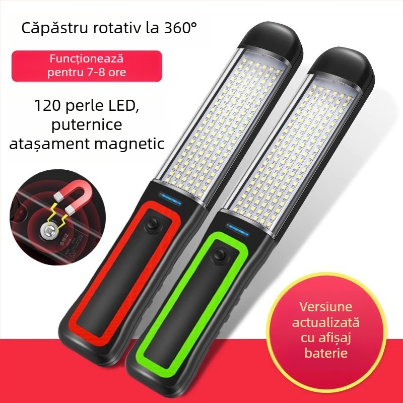 Lampa de lucru auto cu LED pentru întreținere, lampă de urgență magnetică cu power bank încorporat, ultraușoară și subțire