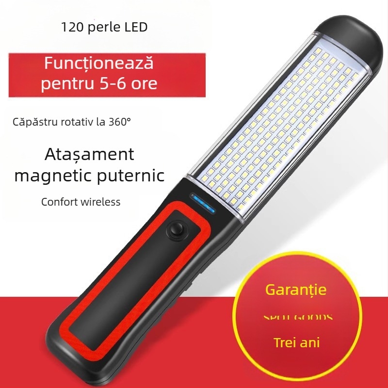 Lampa de lucru auto cu LED pentru întreținere, lampă de urgență magnetică cu power bank încorporat, ultraușoară și subțire
