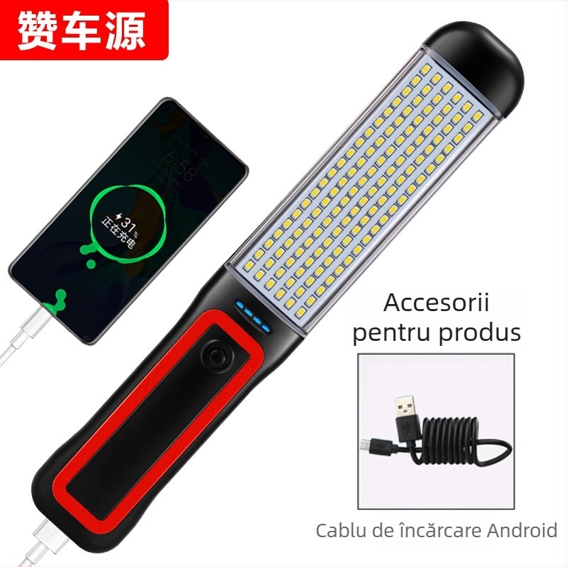 Lampa de lucru auto cu LED pentru întreținere, lampă de urgență magnetică cu power bank încorporat, ultraușoară și subțire