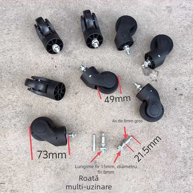 Roată universală pentru bagaje — rezistentă la abraziune, din plastic, demontabilă, accesorii pentru bagaje (Primăvara 2025, Simplitate urbană)