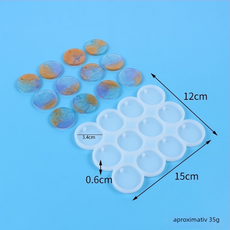 Formă din silicon pentru pandantiv — formă fluture, neregulată, cerc/oval cu orificiu pentru agățare, pentru bijuterii din rășină