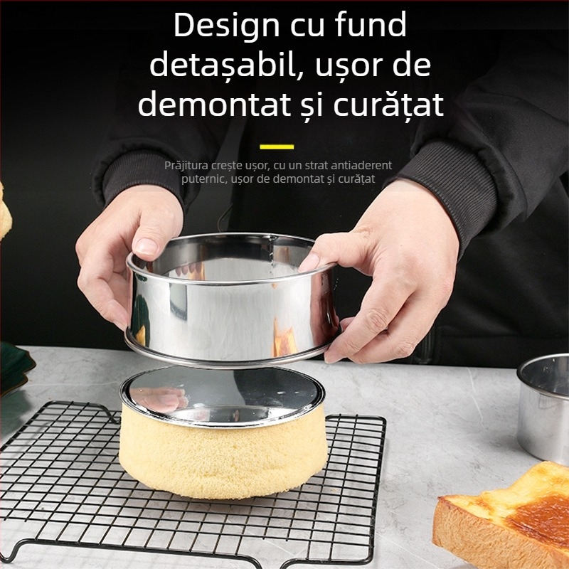 Jumao formă de tort din oțel inoxidabil, rotundă, pentru coacere, stil japonez