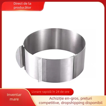 Formă rotundă pentru mousse, reglabilă, telescopic, din oțel inoxidabil