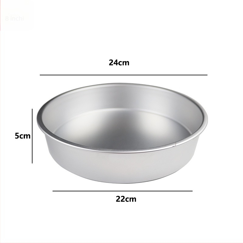 Formă rotundă pentru prăjituri din aliaj de aluminiu, cu bază fixă, pentru uz casnic, extrem de ușoară și ușor de detașat.