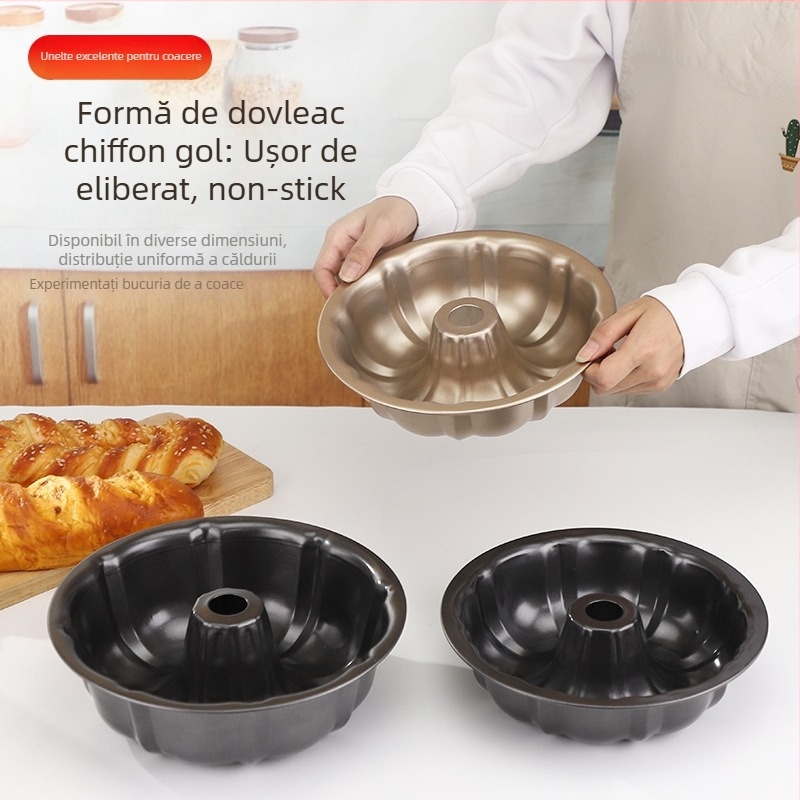Formă de copt șifon cu dovleac, cu strat antiaderent, tavă din oțel carbon pentru coacere DIY