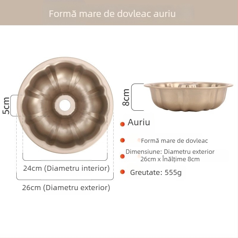 Formă de copt șifon cu dovleac, cu strat antiaderent, tavă din oțel carbon pentru coacere DIY