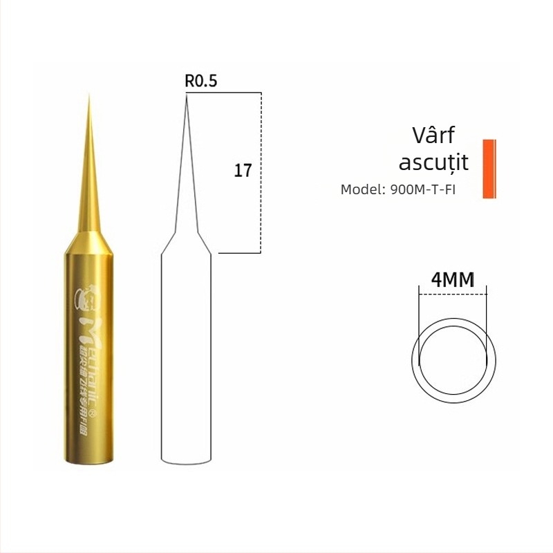 Repairman vârf de lipit din cupru – precizie, vârf unghiular (elbow), seria Flying soldering iron tip, fără plumb