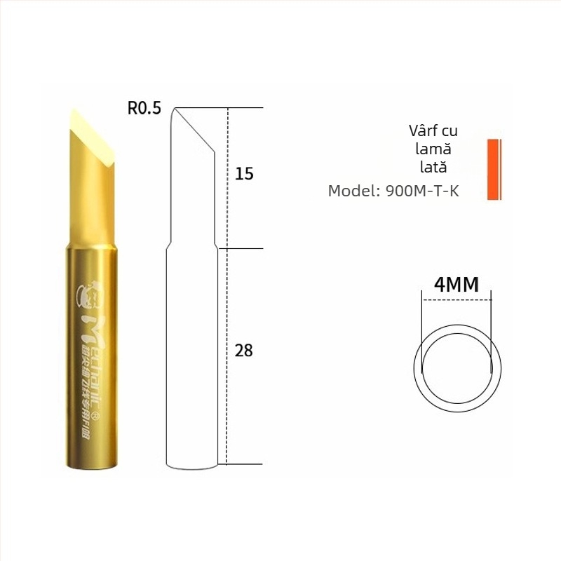 Repairman vârf de lipit din cupru – precizie, vârf unghiular (elbow), seria Flying soldering iron tip, fără plumb