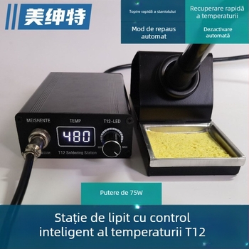 Stație de lipire T12 cu temperatură reglabilă, putere mare, afișaj digital, mod somn, vârf T12
