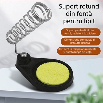 Suport din fontă pentru fier de lipit, greu, design rotund și pătrat, rezistent la temperaturi înalte, suport multifuncțional pentru unelte de lipit