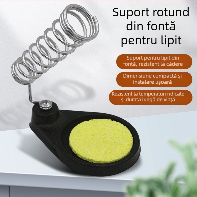 Suport din fontă pentru fier de lipit, greu, design rotund și pătrat, rezistent la temperaturi înalte, suport multifuncțional pentru unelte de lipit