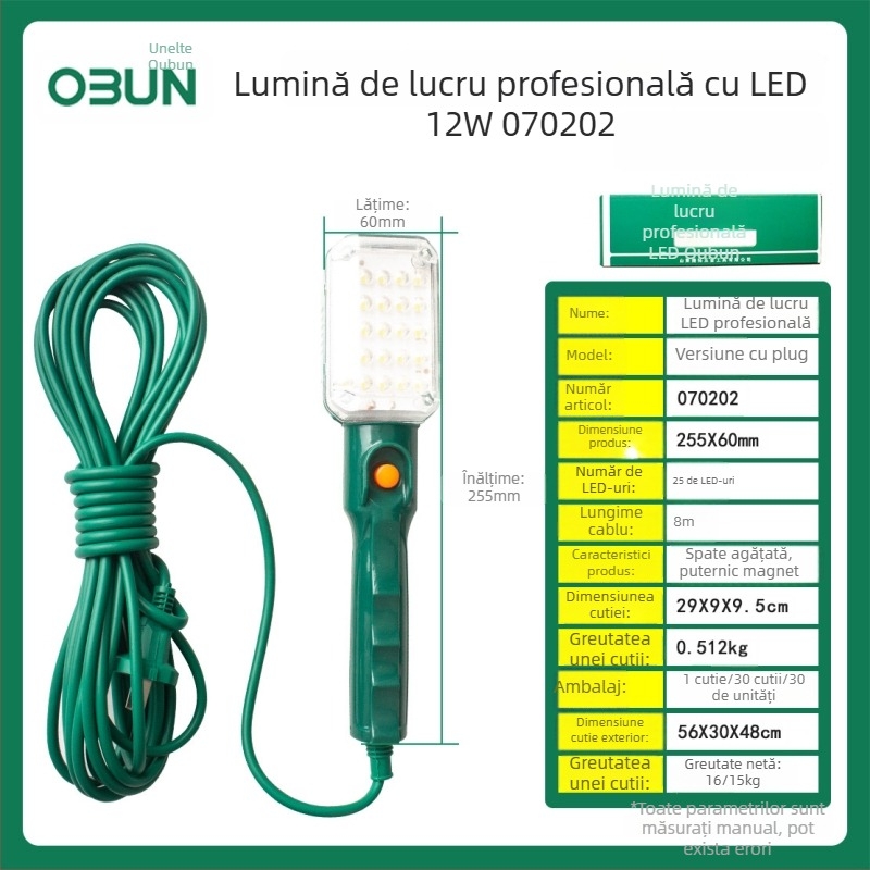 Lampa de lucru LED cu magnet pentru reparații auto – Oubang, 25 LED, Accesorii nr. 123