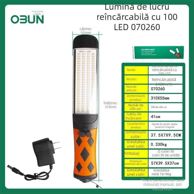 Lampa de lucru LED cu magnet pentru reparații auto – Oubang, 25 LED, Accesorii nr. 123