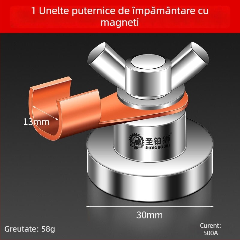 Instrument de împământare pentru sudură cu magneți puternici, clemă de împământare magnetică, fixator pentru sudură, cap de împământare manual