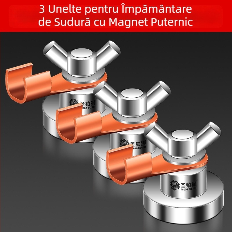 Instrument de împământare pentru sudură cu magneți puternici, clemă de împământare magnetică, fixator pentru sudură, cap de împământare manual