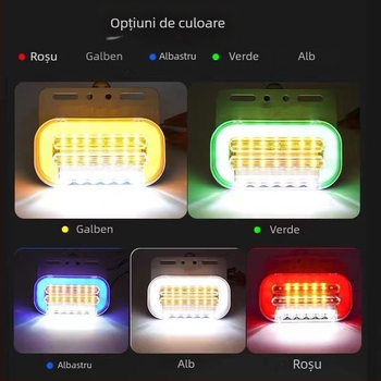 Lumină laterală LED pentru camioane mari și semiremorci, rezistentă la apă IP6, 12/24V, 0.6W, 40 lm, bază din aluminiu